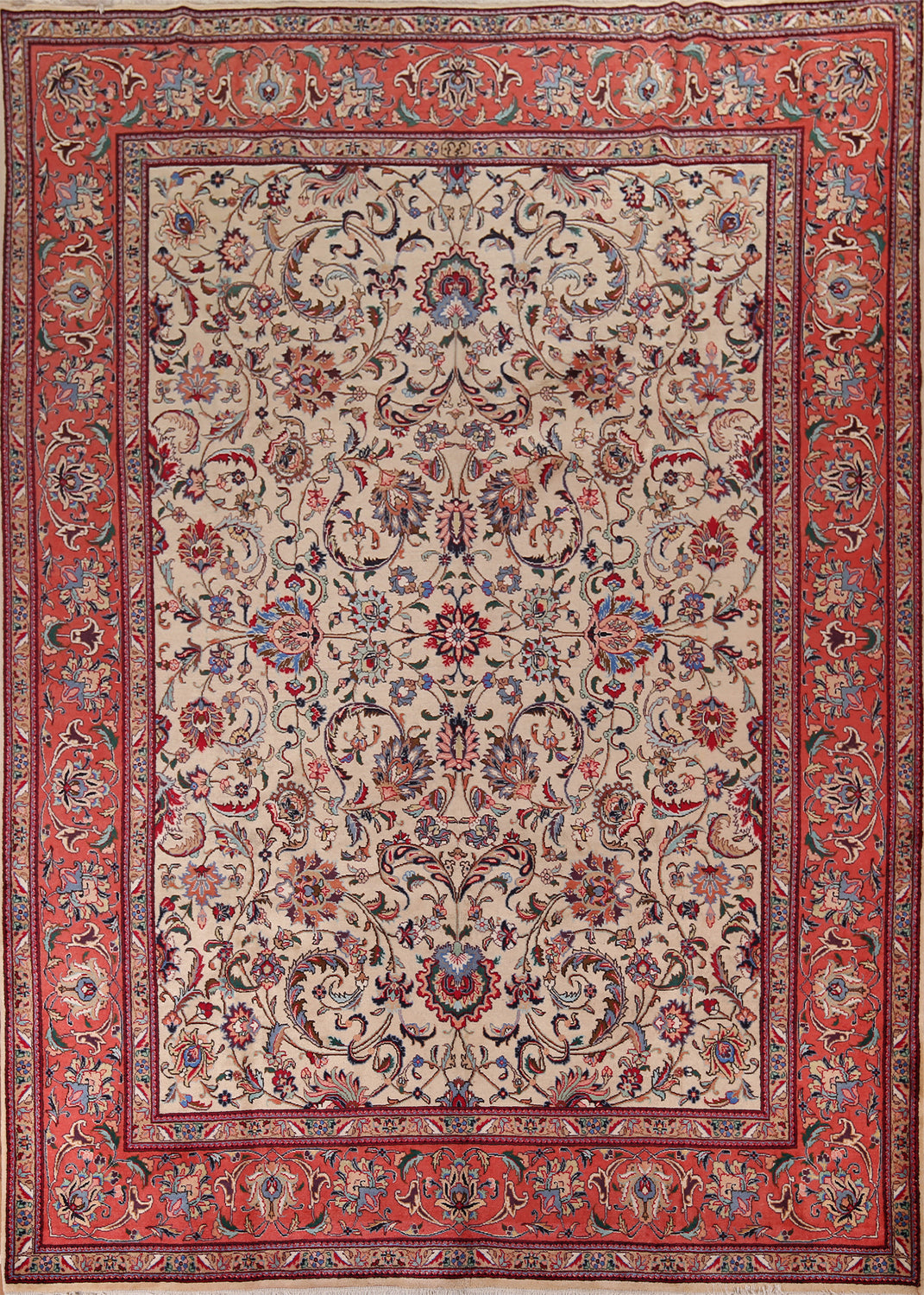 Handmade Wool Signed Sarouk Persian Area Rug 10x13