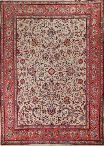 Handmade Wool Signed Sarouk Persian Area Rug 10x13