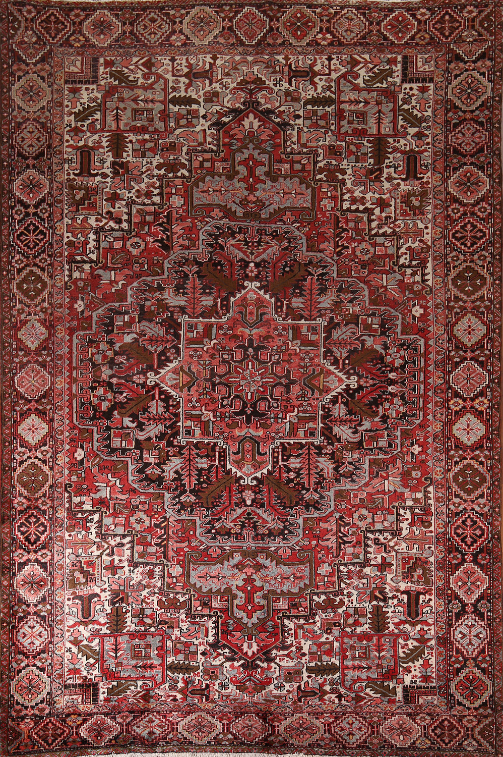Geometric Wool Heriz Persian Area Rug 9x13