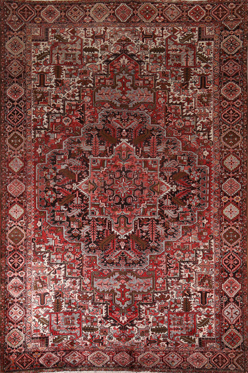 Geometric Wool Heriz Persian Area Rug 9x13