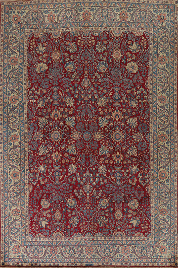 Vegetable Dye Floral Yazd Persian Area Rug 7x10