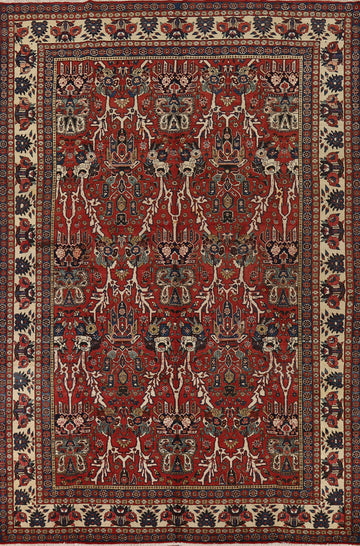 All-Over Vintage Bakhtiari Persian Area Rug 9x13