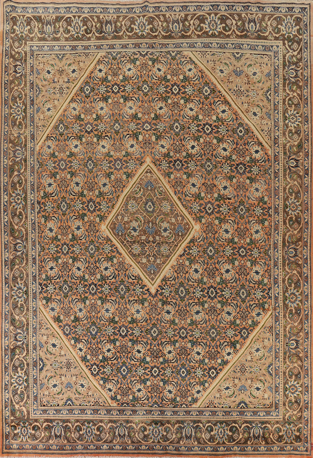Handmade Orange Mahal Persian Area Rug 10x13