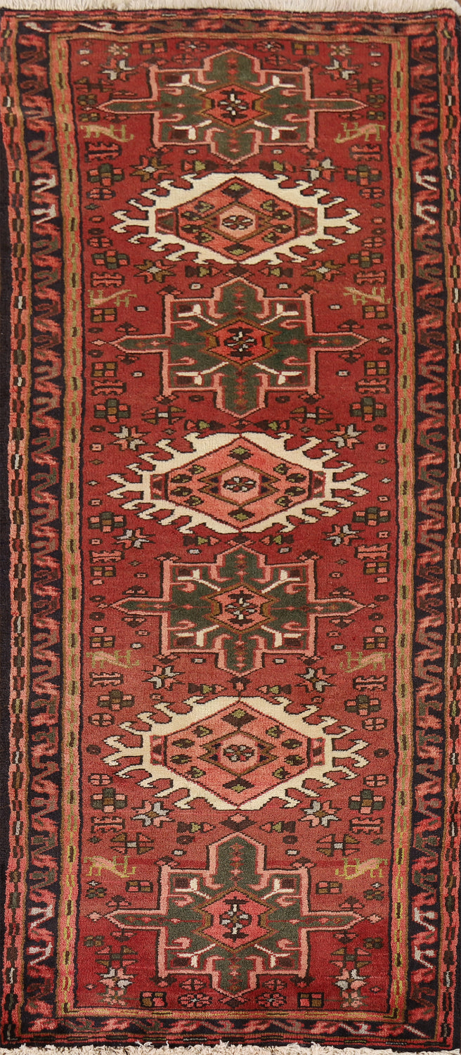 Tribal Geometric Gharajeh Persian Runner Rug 2x6