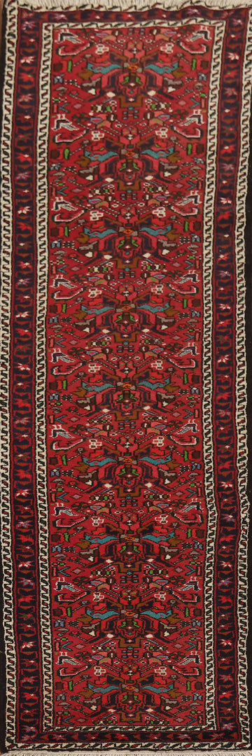 Tribal Geometric Gharajeh Persian Runner Rug 2x9