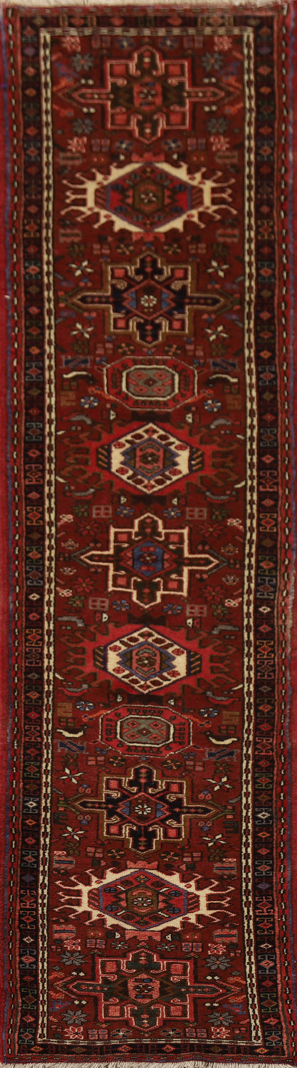 Tribal Geometric Gharajeh Persian Runner Rug 2x9