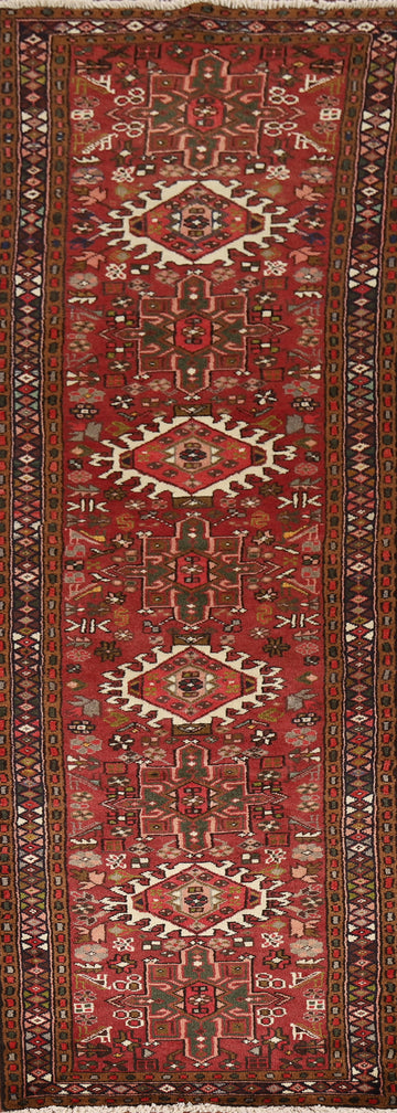 Tribal Wool Gharajeh Persian Runner Rug 2x9