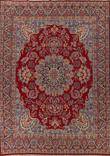 Vintage Floral Red Kerman Persian Area Rug 10x13
