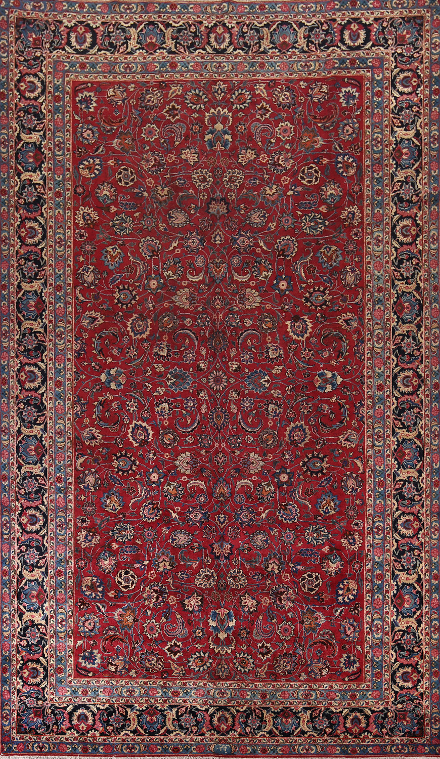 Handmade Floral Mashad Persian Large Rug 10x16