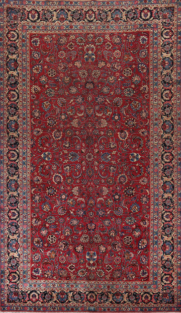 Handmade Floral Mashad Persian Large Rug 10x16