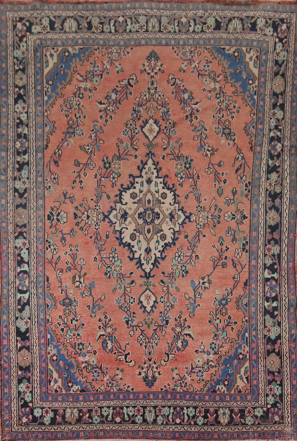 Handmade Floral Wool Hamedan Persian Area Rug 7x10