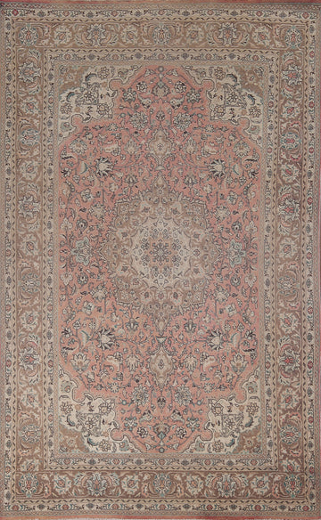 Handmade Pink Tabriz Persian Area Rug 7x10
