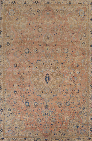 Handmade Floral Mashad Persian Area Rug 7x10