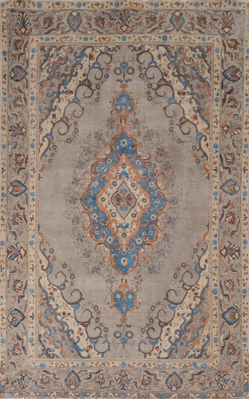 Distressed Wool Tabriz Persian Area Rug 7x10