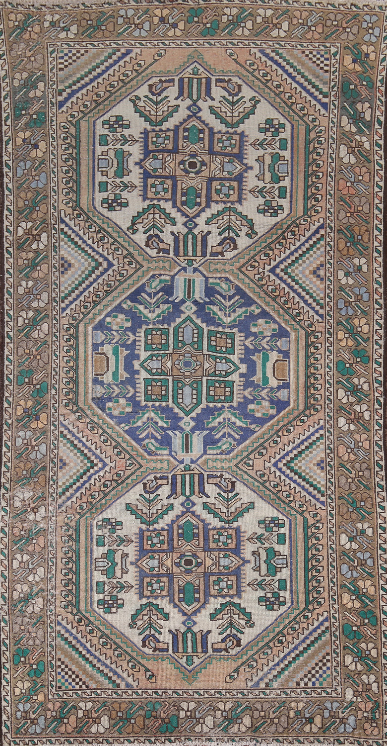 Vintage Geometric Bakhtiari Persian Living Room Rug 5x10