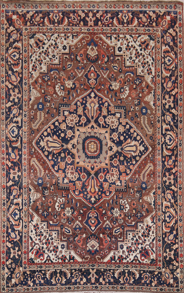 Handmade Wool Geometric Bakhtiari Persian Area Rug 7x10