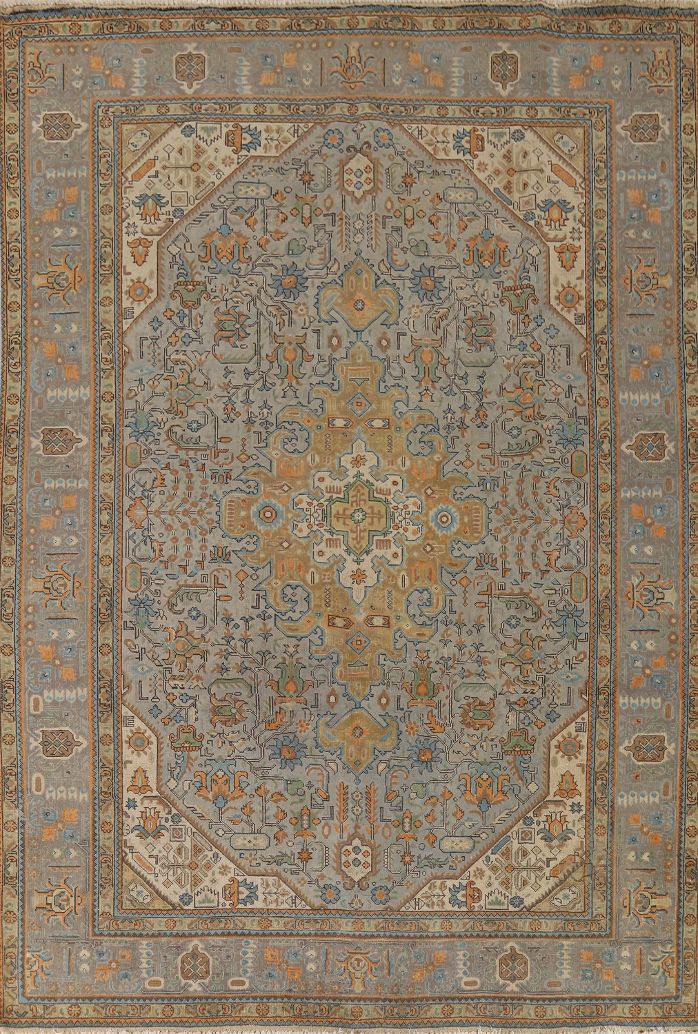 Geometric Wool Tabriz Persian Area Rug 8x11