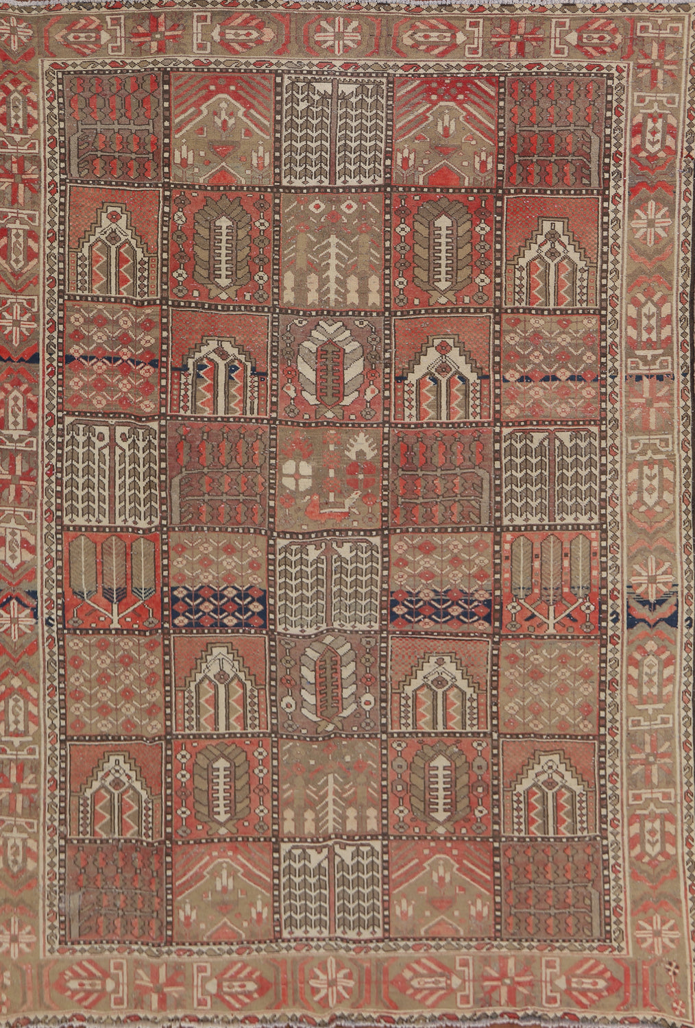 Garden Design Wool Bakhtiari Persian Area Rug 7x10