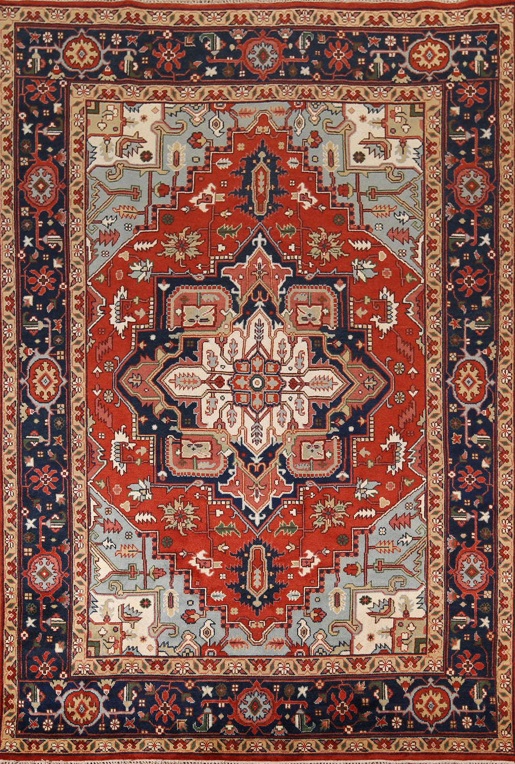 Handmade Wool Heriz Serapi Indian Area Rug 9x12