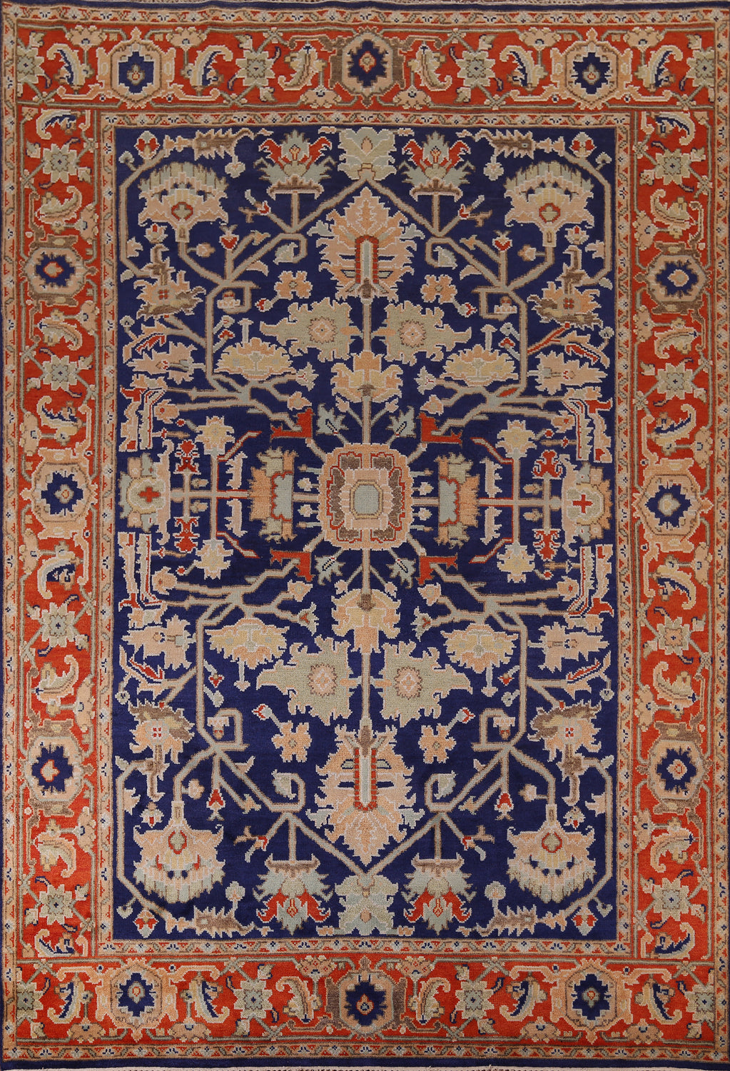 Handmade Blue Heriz Serapi Indian Area Rug 9x12