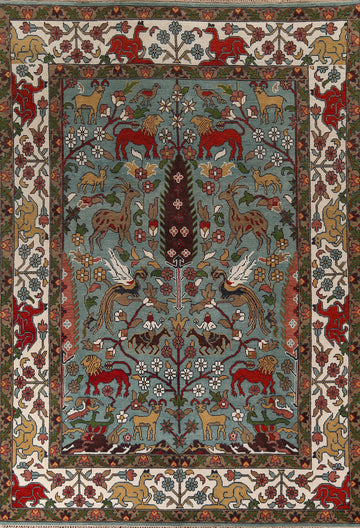Animals Hunting Design Ziegler Indian Area Rug 9x12