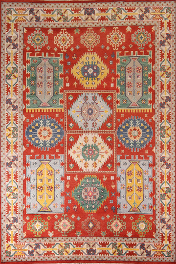 Geometric Wool Heriz Serapi Indian Area Rug 9x12