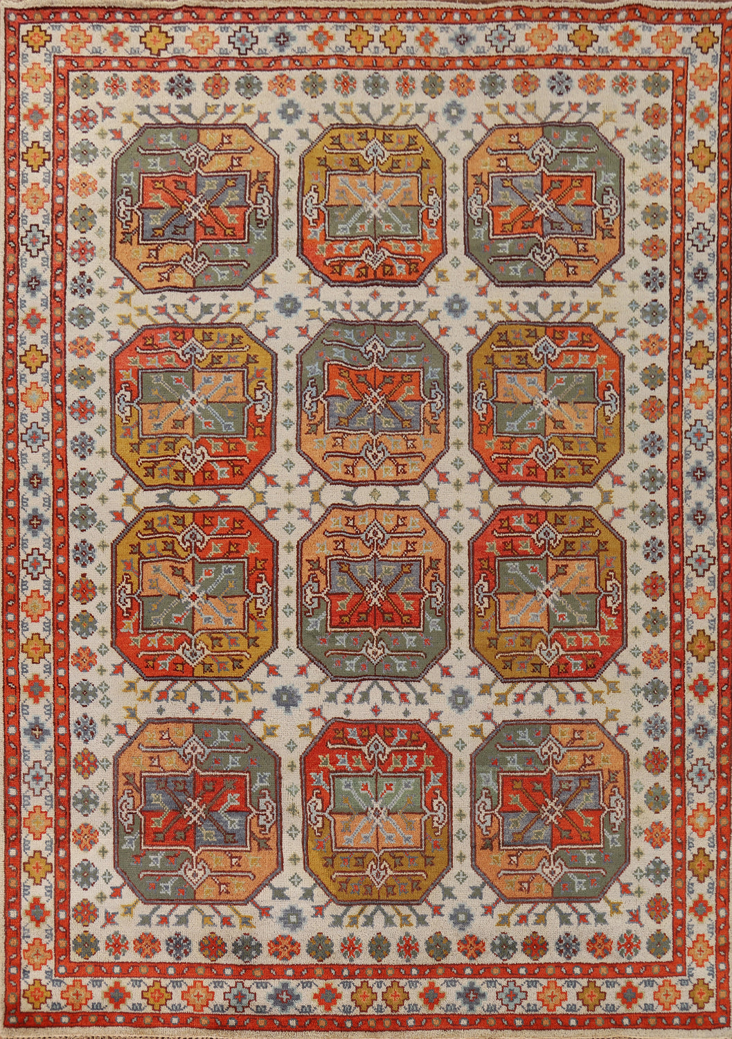 Elephant Feet Kazak Indian Area Rug 8x10