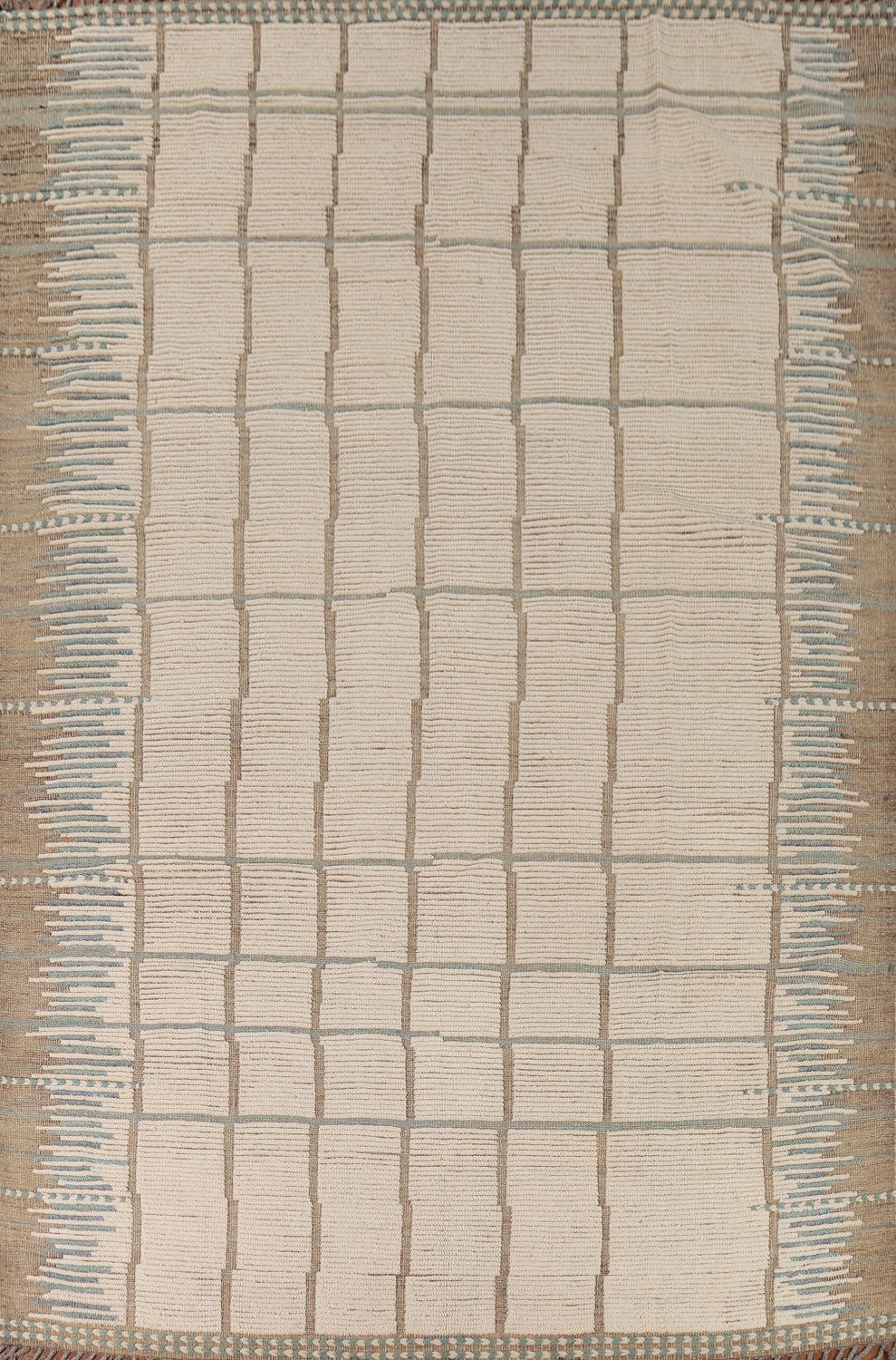 Earth Tone Wool Moroccan Modern Area Rug 9x13