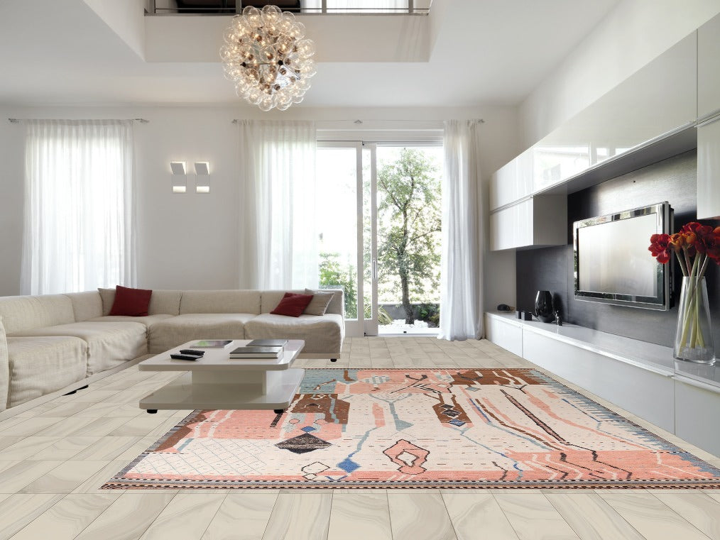 Earth Tone Wool Moroccan Large Modern Rug 12x15