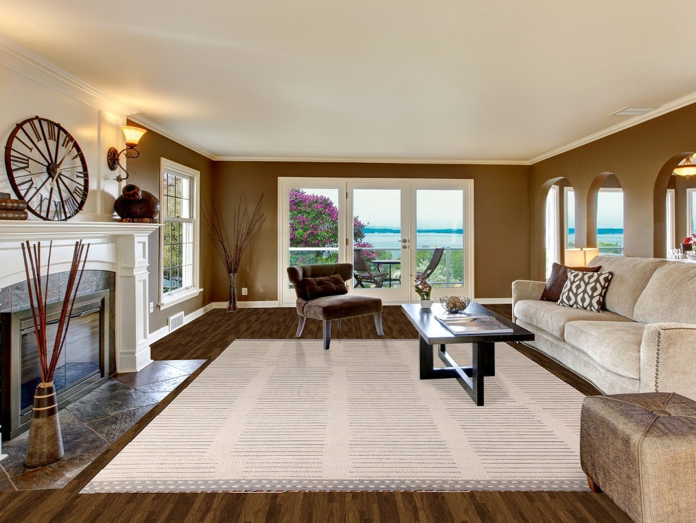 Earth Tone Wool Moroccan Modern Area Rug 9x13