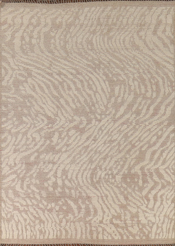 Earth Tone Abstract Wool Moroccan Modern Area Rug 8x10
