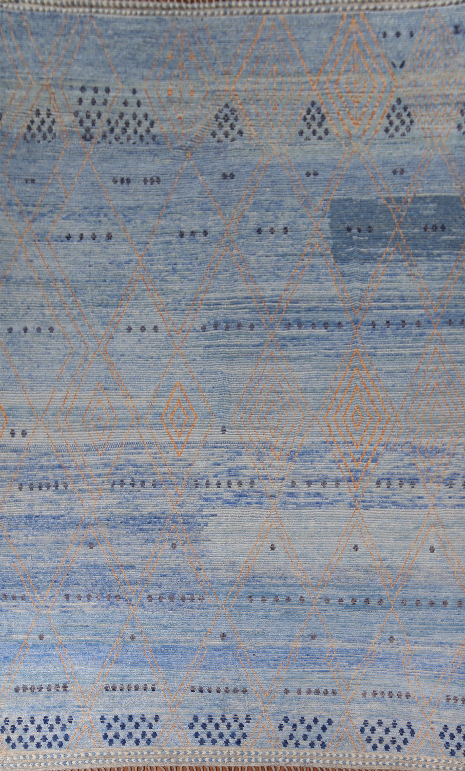 Blue Handmade Moroccan Oriental Large Rug 10x15