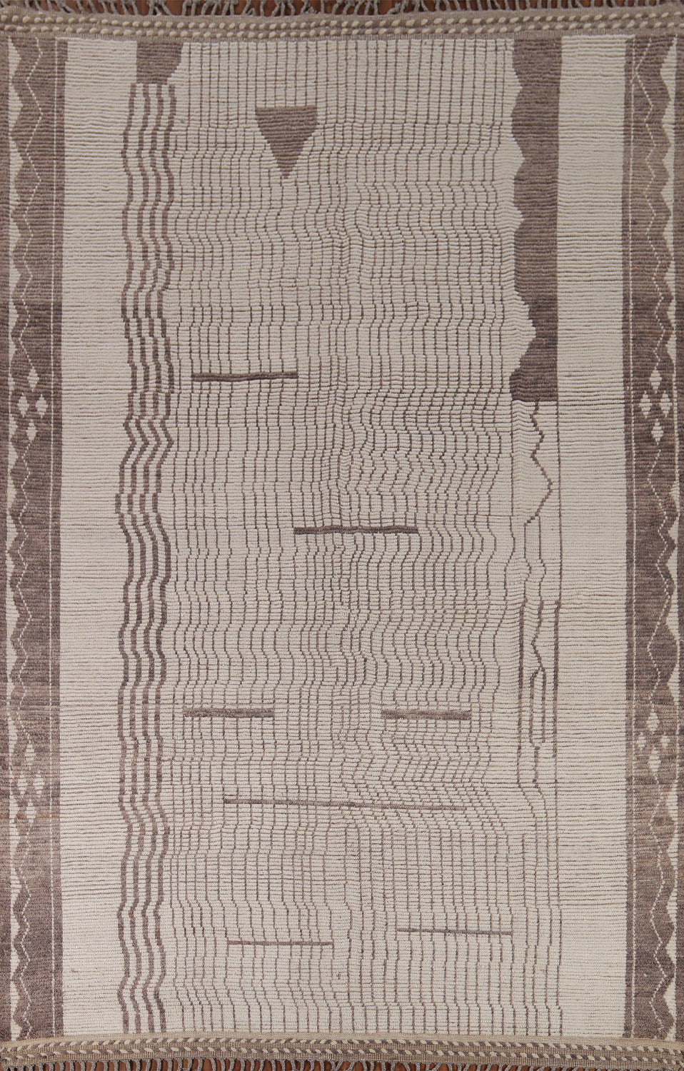 Earth Tone Wool Moroccan Modern Area Rug 9x12