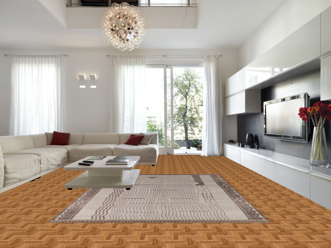 Earth Tone Wool Moroccan Modern Area Rug 9x12