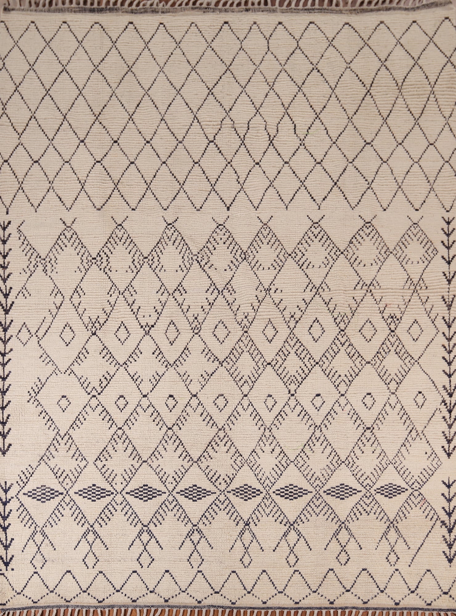 Earth Tone Trellis Moroccan Wool Area Rug 8x10
