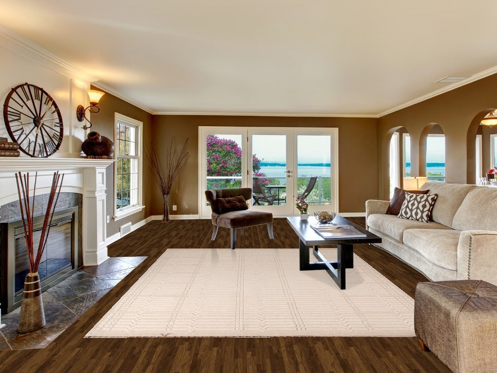 Earth Tone Wool Moroccan Living Room Rug 8x10