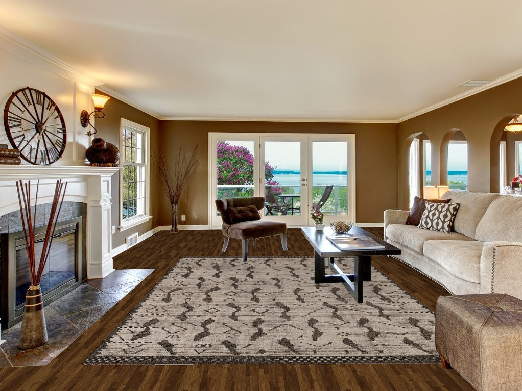 All-Over Abstract Moroccan Wool Area Rug 8x12