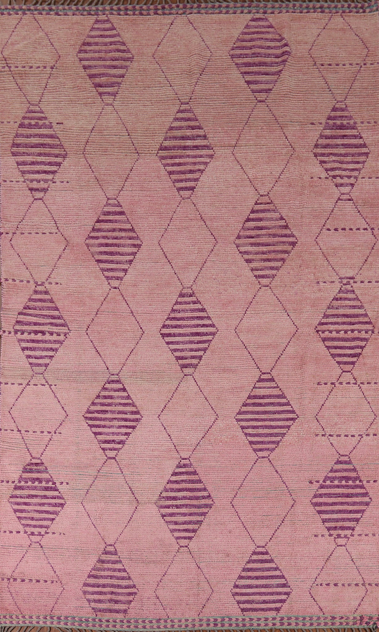 All-Over Pink Geometric Moroccan Area Rug 8x12