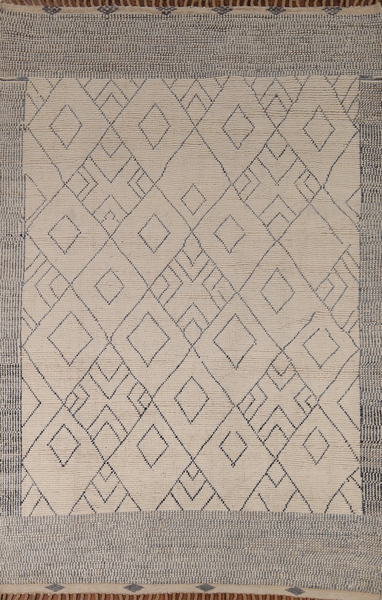Earth Tone Wool Moroccan Handmade Area Rug 7x11
