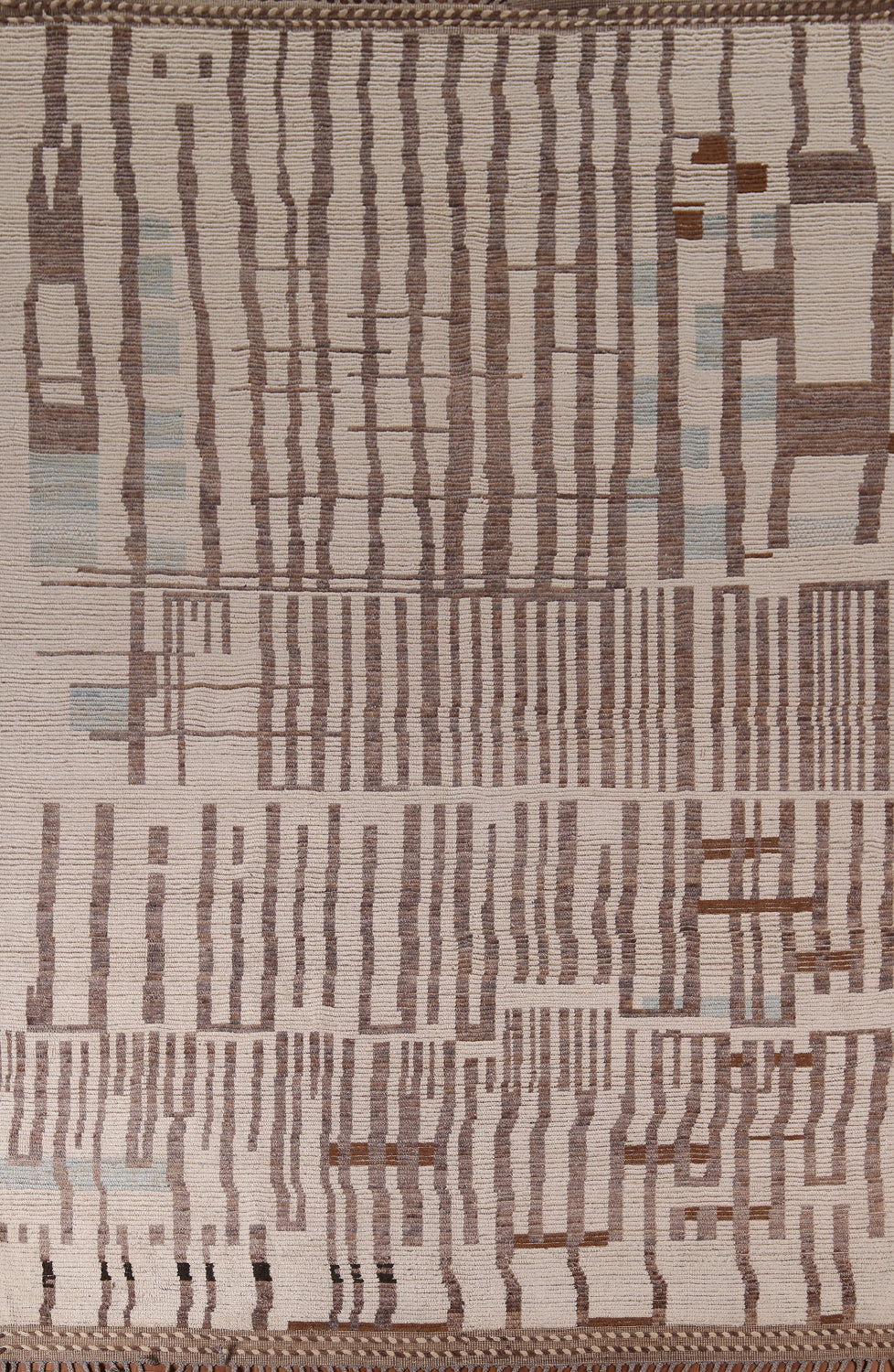Earth Tone Wool Moroccan Modern Area Rug 9x12