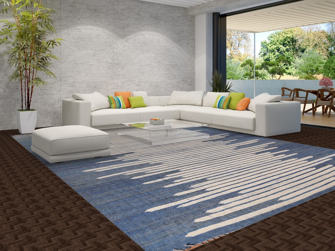 Striped Handmade Moroccan Modern Large Rug 12x16