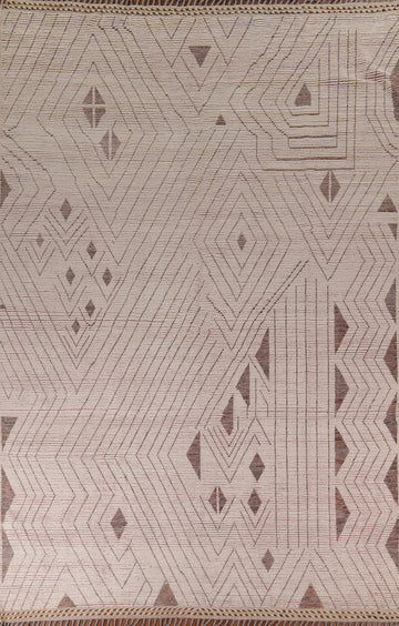 Earth Tone Wool Moroccan Oriental Large Rug 10x14