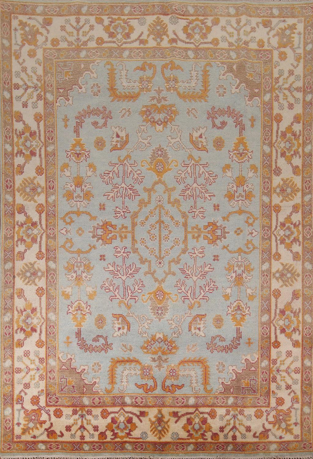 Light Blue Handmade Oushak Indian Area Rug 8x10