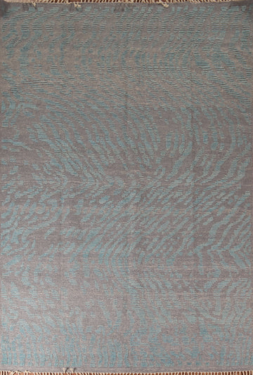 All-Over Gray & Blue Moroccan Abstract Area Rug 9x12