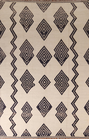 Geometric Wool Moroccan Modern Area Rug 9x13