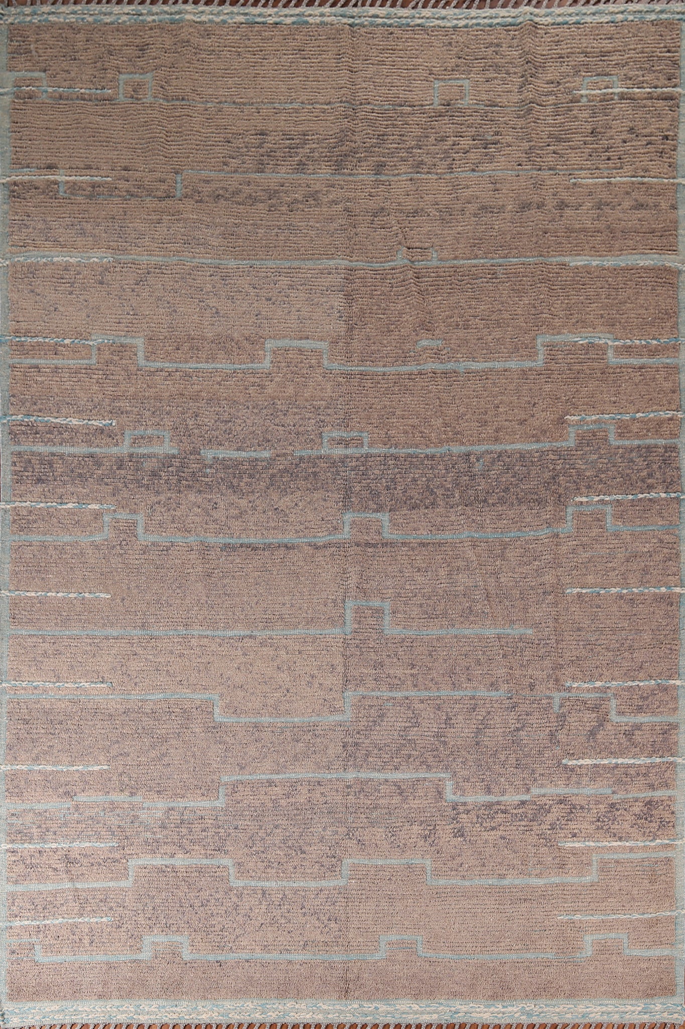 Brown Moroccan Abstract Area Rug 9x12