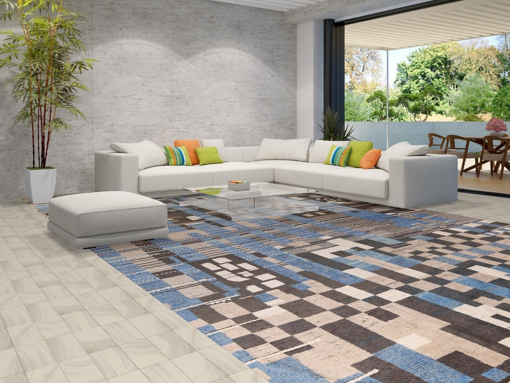 All-Over Abstract Moroccan Large Modern Rug 12x20