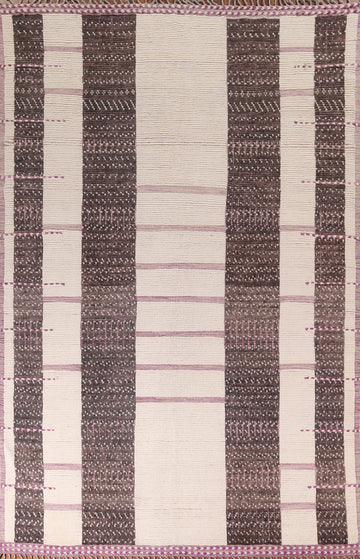 Striped Wool Moroccan Modern Area Rug 9x13