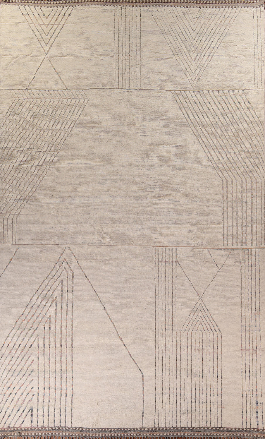 Earth Tone Wool Moroccan Large Modern Rug 12x19