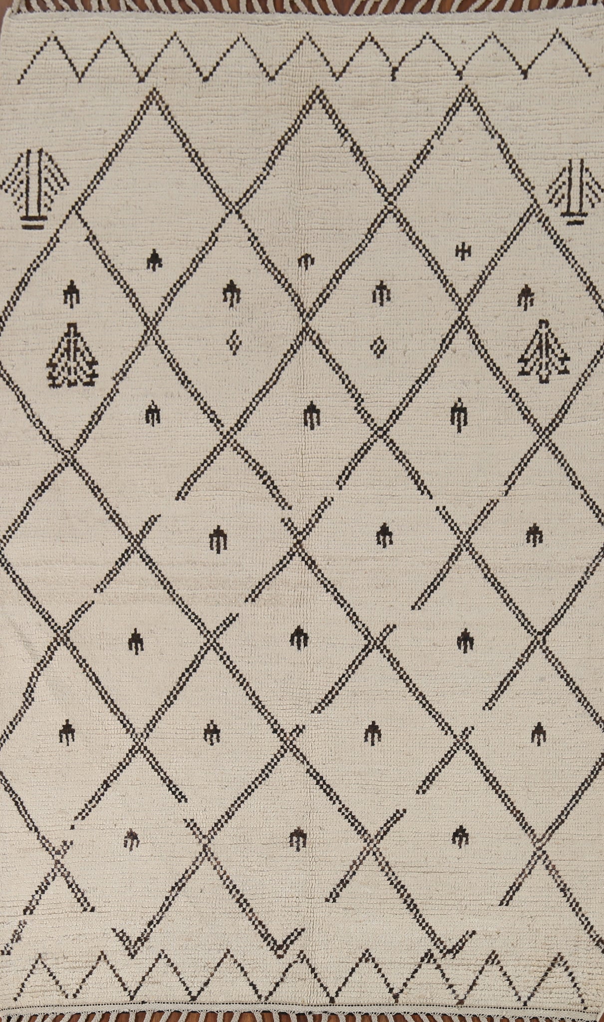 Trellis Wool Moroccan Oriental Area Rug 5x9